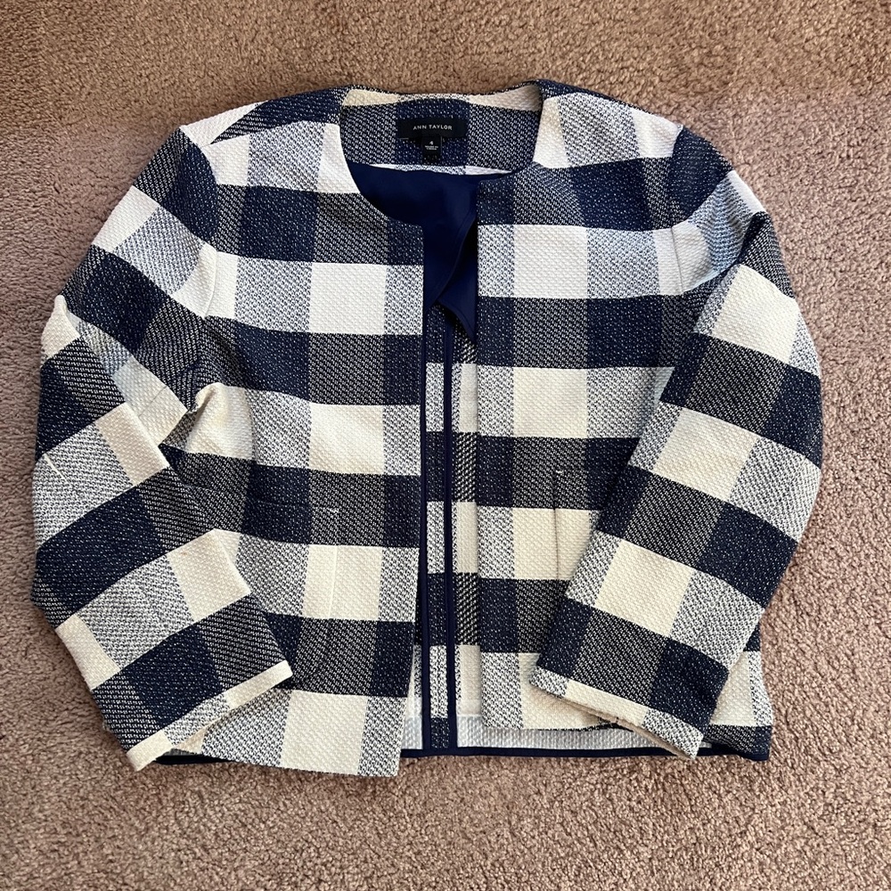 Ann Taylor Gingham Lady Jacket